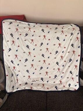 Kyte BABY Red & Navy Football Print Baby Blanket